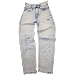 GILDED INTENT 90s LOOSE FIT JEANS 25W LIGHT WASH DISTRESSED STONE‎ WASHED